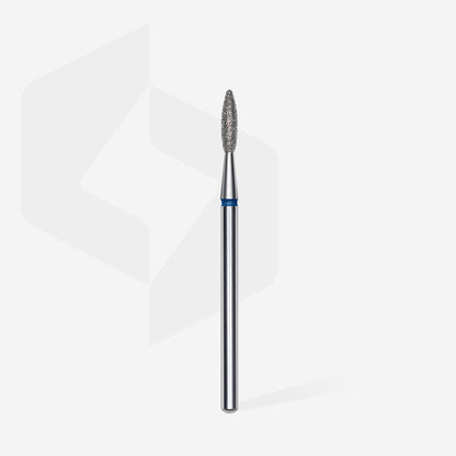 Fraise en diamant flamme arrondie - Grain bleu 0,21 x 0,8cm